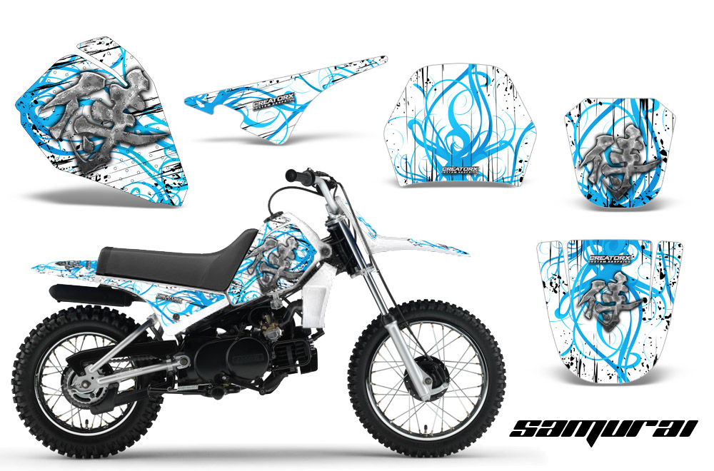 Yamaha PW80 Graphics Kit Samurai BlueIce White